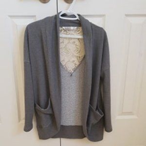 Bluenotes Gray Cardigan with Lace Detail on Back